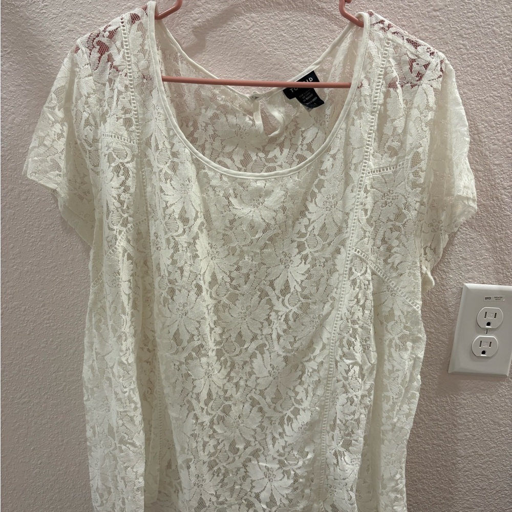 Torrid Cream Lace Blouse